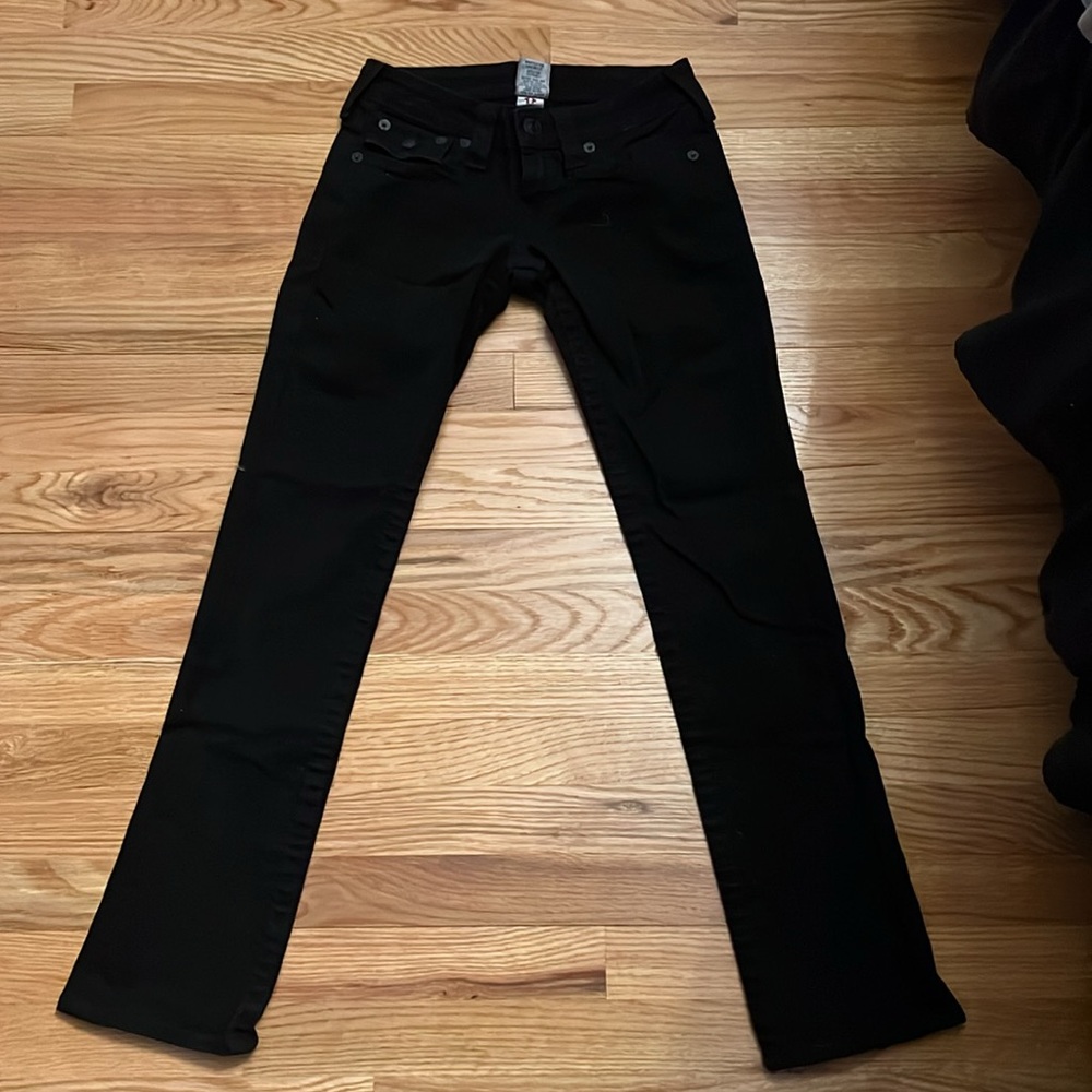 True Religion Low-Rise Jeans in Black